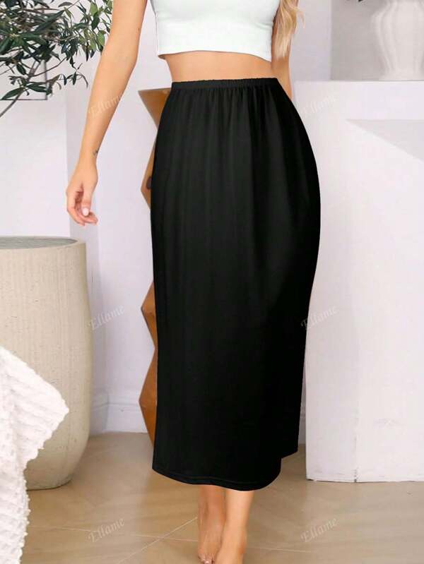Women's Elegant Slip Skirt, Comfortable Smooth Fabric Lining, Suitable For Underskirt Under Dresses