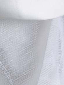 女童正式禮服裙附拖尾，公主風甜美女孩洋裝，適用度假、婚禮花童、生日派對、聚會、時裝秀、主持、鋼琴表演、晚禮服 - 白色 - 查看 10