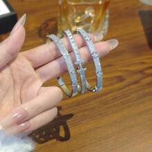 1pc Zirconia Letter Bracelet, Minimalist Delicate Design Women Bracelet, Perfect Gift For Valentine's Day, Mother's Day