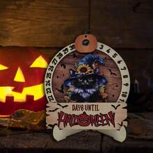 1 Stück 2025 Beliebter Halloween Countdown Kalender Party Holz Dekoration Ornament. Weiß Geist, Kürbis, Mumie, Schwarze Fledermaus Spinne Drei-dimensionale Tisch Dekoration Ornamente, Themenparty Mehrebigen Tablett Dekoration. Feiertagsschrecken Atmosphäre Dekorationsartikel, Feiertags Countdown Kalender Ornamente