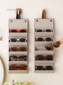 1pc Travel Glasses Case, Foldable Hanging Glasses Storage Rack, Portable Sunglasses Storage Box, Sunglasses Storage Box