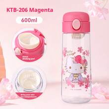 1pc 600ml Hello Kitty 可爱卡通女孩水杯 Tritafe 材质大容量印花塑料杯夏季直饮户外/家用/日常使用