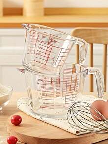 Set de 1/3 taza de vidrio templado para medir - Taza medidora de líquidos de vidrio, apta para refrigerador, microondas y horno precalentado, herramienta esencial de cocina - Taza medidora de vidrio resistente al calor, taza medidora de café, herramienta de cocina multifuncional, apta para medir pan, leche, agua y harina - Multicolor - Ver 10