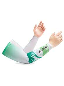 1 Cặp tay áo chống nắng màu xanh lá cây Unisex, thoáng khí, nhanh khô, chất liệu lụa băng co giãn, dùng cho các hoạt động ngoài trời, thể thao, lái xe, du lịch, mùa xuân/hè, tay áo che cánh tay, găng tay trắng, tay áo giữ ấm, trang phục mùa thu, trang phục Halloween, tay áo màu đen - màu xanh lá - Xem 2