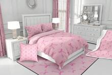 Kids Pink Bow Comforter Set,Cute Bowknot Bedding Set Queen Size,Girls Bedroom Room Decor,Dreamy Princess Style Comforter,Kawaii Bow Tie Bed Set For All Season - 粉色 - 查看 8