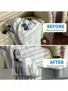 1 pieza Soporte transparente para control remoto de escritorio, caja de almacenamiento de plástico para organizar controles remotos