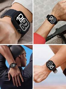 Ốp lưng silicon bảo vệ tương thích với Case 42mm 46mm 40mm 41mm 44mm 45mm Ốp lưng mềm chống sốc, chống trầy xước và chống bụi Vỏ bảo vệ bằng silicon siêu mỏng nhẹ, mềm mại, tương thích với Cover Series SE 10/9/8/7/6/5/4 với các đường cắt chính xác và dễ dàng lắp đặt cho nam nữ - Trong sáng - Xem 3