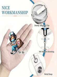 1 Nurse Themed Retractable ID Badge Scroll, Acrylic (PMMA) Material, Essentials For Nurses, Doctors, RN & LPN, Office Work Accessories, Gifts For Friends & Colleagues