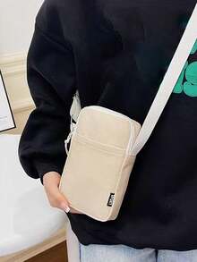 多种颜色可选拉链斜挎包：适合日常休闲使用的简约纯色手机包、个性化尼龙斜挎手机包、女士旅行单肩包、万圣节、圣诞节和感恩节的完美节日礼物 - 彩色 - 查看 4