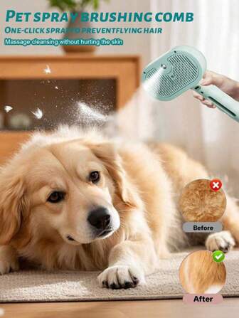 4 In 1 Steam Cat Brush, Steam Brush For Dogs, Efficient Cleaning Steam Cat Brush, Deep Decontamination And Hair Removal, Easy Removal Of Pet Hair, Convenient And Easy To Use, With Release Button, Self-Cleaning Metal Pet Spray Comb With Handle, Pet Grooming Brush, Pet Steam Brush For Cats, USB Charging Cat Comb, Floating Hair Removal Comb, Pet Care Electric Spray Massage, Suitable For Cats And Dogs, Removes Tangles And Loose Hair