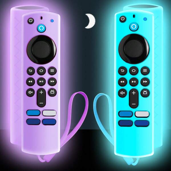 2 Pcs Silicone Cover For Fire Stick Remote, Protective Case For Alexa Fire TV Remote 4K Replacement Compatible With Firestick Remote Skin Sleeve, Anti Slip, Glow Green In The Dark