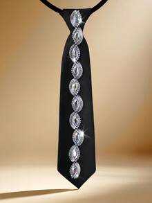 1件装女士朋克风奢华系带可拆卸领子，原创创意设计，百搭优雅休闲时尚，适合圣诞装饰的新款连衣裙