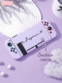 Ayotu 1 Stück Text anpassbarer Schalter Schutzhülle kompatibel mit NS/Switch OLED/Switch Lite/2025 Neue Switch2 7,9 Zoll Hülle, Name anpassbares Switch Zubehör, inklusive NS Basisabdeckung, Spielkartenaufbewahrungsbox