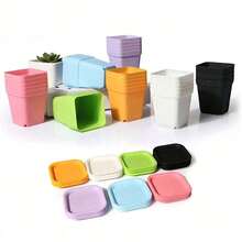 Flower Pot Set Plastic Color Breathable Garden Plant Tools Household Balcony Desktop Green Succulents Flower Pot TMZ