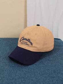 1pc Unisex Colorblock Embroidered Letter Adjustable Fashionable Versatile Baseball Cap, Suitable For Casual Daily Wear - A - View 7