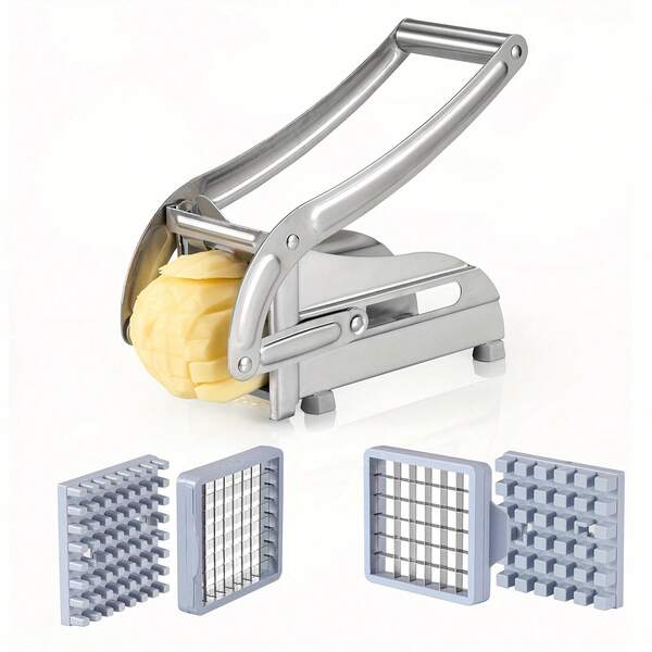 French Fry Machine, Potato Machine, Professional Stainless Steel Potato Knife, French Fry Vegetable Carrot Cucumber Potato Slicer, Stainless Steel French Fry Machine Set,Thanksgiving Gifts