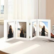 2pcs/3pcs/4pcs Elegant Minimalist Hinged Picture Frames, Black/White Frame, Displays 4x6", 5x7" Photos, Suitable For Family Group Photos, Travel Memories, Ideal For Valentine's Day, Graduation, Christmas And Other Important Festivals (Photo Paper Included Randomly)