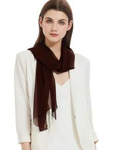 2025PANTONIGHT Long Chiffon Sheer Scarf For Womens - Brown 067 - View 3