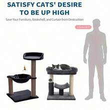 1PC The Multi-Level Cat Tree Tower Provides You With A Super Comfortable Habitat For You To Choose From, With Comfortable Resting Areas, Indoor Cat Scratching Boards, Self Grooming Options, Interactive Hanging Balls, Cat Climbing Frames, Cat Uncles, Multi-Level Cat Rooms, And Cat Nests, Perfect For Cats.