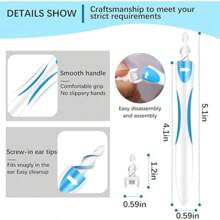 Producto para eliminar el cerumen que incluye 16 cabezales de repuesto suaves y flexibles - Limpiador de oídos talla grande adecuado para eliminar el cerumen - Herramienta de eliminación de cerumen, la mejor opción para eliminar el cerumen - Nuevo producto