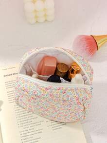 1 件全印花小方包绗缝设计化妆包，时尚休闲时尚便携式化妆包，多功能，大容量大储物袋，可装钱包、口红、卫生巾、袋垫、硬币、钥匙、耳机、Air Pods、有线耳机、电缆、充电器、适配器、耳机和其他配件，可爱的洗漱用品收纳袋，旅行收纳袋，适合女士、糖果、护士、女学生、学生、礼物。化妆旅行洗漱用品整理器必需品礼品收纳拉链配件指甲包、房间装饰、包、化妆包、梳妆台、旅行、化妆包、旅行必需品、整理器、收纳、旅行必需品、化妆品整理器、化妆包、化妆品整理器、整理器、洗漱包、桌面整理器、化妆包、化妆袋、化妆品整理、梳妆台配件、化妆袋、化妆包 - 彩色 - 查看 6