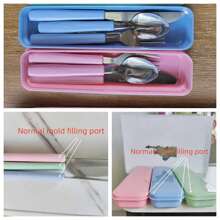 Portable Stainless Steel Travel Cutlery Set With Knife, Fork, Spoon, And Storage Case - Perfect For Office, School, Picnics, Camping, And Outdoor Activities