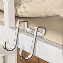 S Hooks, Over The Cabinet Door Hooks, Over Door Hanger For Kitchen,Cabinet,Closet,Bathroom,Hole-Free Towel Holder, Over Cabinet Hanging Double Prong,Silver,S Shape For Table Side Balcony Office Desk Drawer, Stainless Steel Kitchen Wardrobe Door, Bathroom, The Gift For Mother, Mother's DAY