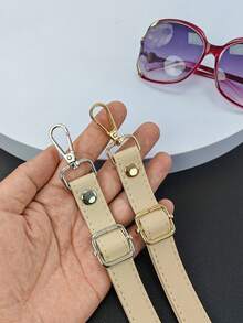 Adjustable Leather Strap For Bag, Multi-Size DIY Replacement Crossbody Strap, Handbag Accessories Shoulder Strap, Full Grain Microfiber Leather, Black/Gold/Silver Hardware - Apricot - View 5