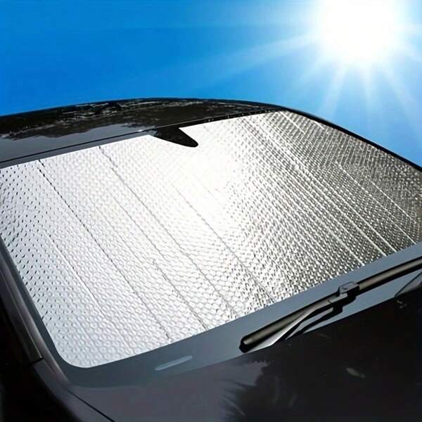 Easypie Selection 130 X 60 Cm Car Sun Shade Curtain Sunscreen Heat InsulationSun Visor Front Blocking Automatic Retractable Wind Glass Cover Blackout Reflective Visor