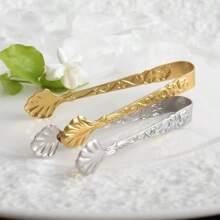 Hochwertige Edelstahl-Eisklammern mit Rosendesign, Mini-Servierklammern perfekt für Buffet, Bar, Kaffee, Dessert-Zucker und Eiseimer, Hochzeiten, Hauseinweihungsfeiern, Feiertags-Partys - Küchenzubehör, dick und langanhaltend, spiegelpoliert