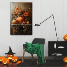 1 PAC Wall Arts ,Posters ,Halloween ,Halloween Pumpkins And Flowers, Mural Home Decor, Horror Style Paintings, Ghosts, Castles, Pumpkins, Witches, Knights, Living Rooms And Bedrooms, Waterproof, High-Definition Printing, Holiday Party Decorations, Holiday Art Gifts Halloween Decor Fall Decor Room Decor