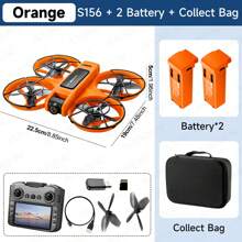 AXNEN Novo Drone RC S156 de 2025 720P HD Profissional 360° Com Duas Câmeras 5G WIFI Motores Sem Escovas Desvio de Obstáculos Quadricóptero Dobrável, Brinquedo de Aeronave de Controle Remoto, Presentes
