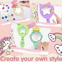 12pcs Handmade Wooden Mirrors, DIY Wooden Mirrors, Wooden Mirror Crafts, Makeup Mirrors, Painting Wooden Mirrors. Paintable Handheld Art Mirrors, Birthday & Holiday Party Gifts,Back To School,School Supplies
