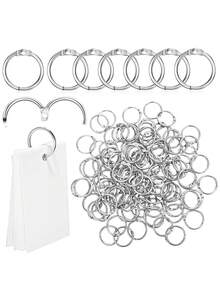 20pcs Loose Leaf Binder Rings, Key Chains, Key Rings, Outer Diameter 2cm, Inner Diameter 1.5cm, Wire Diameter 2mm, Suitable For Index Cards, Flash Cards, Notebooks, Photos, Scrapbooks, Home Office Supplies - Multicolor - View 1