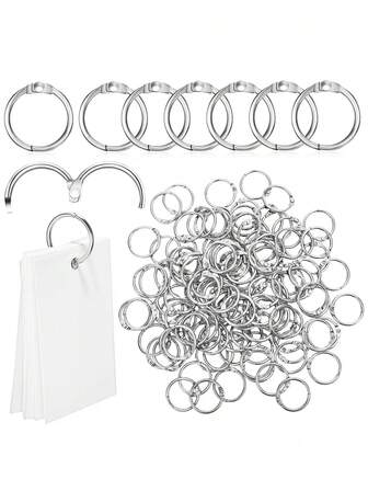 20pcs Loose Leaf Binder Rings, Key Chains, Key Rings, Outer Diameter 2cm, Inner Diameter 1.5cm, Wire Diameter 2mm, Suitable For Index Cards, Flash Cards, Notebooks, Photos, Scrapbooks, Home Office Supplies