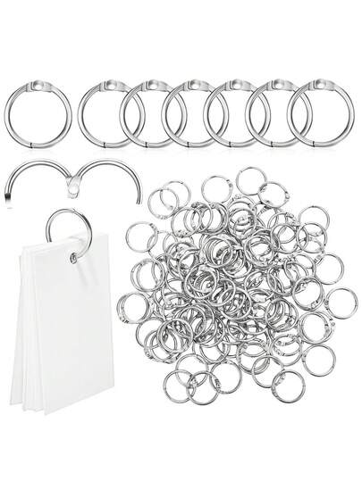 20 piezas Anillos sueltos para carpeta, llaveros, diámetro exterior 2cm, diámetro interior 1,5cm, diámetro del alambre 2mm, adecuado para fichas, tarjetas de memoria, cuadernos, fotos, álbumes de recortes, suministros de oficina en el hogar