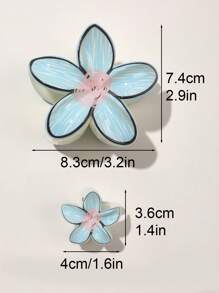 3 Stücke bohemian Urlaubs-glänzende Blumen-Farbverlauf-Farbverlauf Muster Aubergine Blume ABS Material UV Heißprägung Haaraccessoires, süß niedlich Strand Ästhetik täglich elegant Haarklammer Mode Haarspangen Frauen Haarklammer