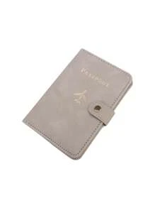 Multi-Card PU Passport Holder - Snap Closure, Faux Leather Lining, Airplane Pattern Passport Case, Minimalist Travel Accessory - Convenient Document Storage And Travel Items, Holiday Supplies Travel Stuff Travel Organiser Travel Items Travel Wallet Passport Holder Passport Wallet Beach Vacation Bag Summer Christmas Vacation