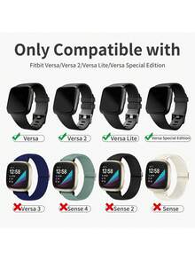 أربطة مطاطية متوافقة مع أربطة Fitbit Versa 2/أربطة Fitbit Versa 2 للسيدات/أربطة Fitbit Versa، مع إبزيم مغناطيسي، أربطة ساعة ذكية من نايلون ناعم ل- Fitbit Versa 2/Versa/Versa Lite/SE - ل- Versa 2 - مشاهدة 7