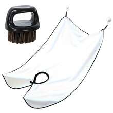 1 șorț de ras pentru bărbați + 1 pieptene pentru îngrijirea bărbii - Accesorii de îngrijire - Cu 2 ventuze, bavete de ras pentru barbă, bavete de ras, depozitare portabilă