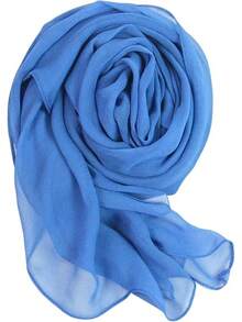 2025PANTONIGHT Long Chiffon Sheer Scarf For Womens - Cobalt Blue 711 - View 3