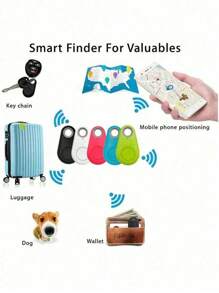 GPS Smart Tracker Keychain Finder - Wireless Anti-Lost Locator With Alarm, Suitable For Pets, Cats, Dogs, Keys, Wallets, Luggage - Durable Plastic, Portable Wireless Real-Time Location Tracker, Smart Key Finder Mini GPS Tracker For Car, Important Documents, Pets With Anti-Lost Alarm Function, Batteries Not Included