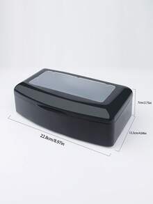 1pc Nail Sterilization Storage Box With Transparent Cover For Manicure Tools And Nail Polish Nail Tools Tweezers ,Durable Plastic Organizer For Nail Technicians & Estheticians, Salon Hygiene Solution, Efficient Disinfection System - Black - View 3