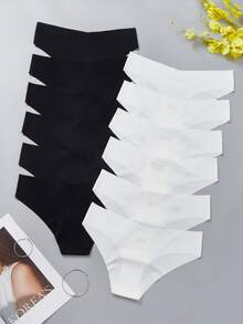 12pcs Women's V-Shape Sexy Low Waist Seamless Panties, Elegant Solid Color, Minimalist Style, Suitable For Daily Wear And Dates. - Multicolor - View 2