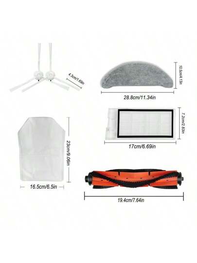 Compatible Xiaomi Roidmi Eve Plus SDJ01RM Robotic XCLEA H30 Plus/H40 Robot Stofzuiger Cleaner Spare Parts: Mop Cloth, HEPA Filter, Main Brush, Side Dust Bag, Accessories view 7