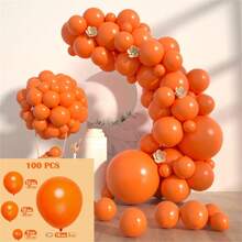 100pcs Plain Solid Color Balloon Set, Balloon Chain, Birthday Party, Wedding, Anniversary, Bachelor Party, Bachelorette Party, Graduation, Back To School, Housewarming, Retirement Party, Halloween, Christmas, New Year, Wedding Decoration Balloon Set