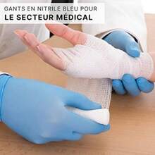 Nitrilhandschuhe Größe M, blaue Nitrilhandschuhe, 100 Stücke pro Packung, puderfreie und latexfreie Einweghandschuhe, Einweg-Küchen- und Mechaniker-Handschuhe, Einweg-Nitrilhandschuhe (Größen M, L und XL)