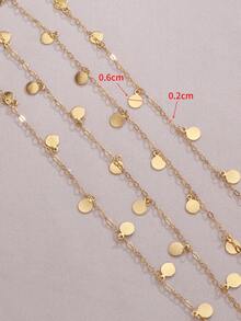 1m/2m Fashion Stainless Steel Round Disc Pendant Chain, Suitable For DIY Jewelry Making Necklace, Bracelet, Anklet - Chain - View 3