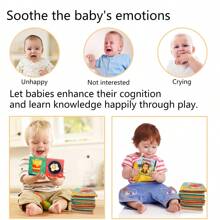 1 pièce Livre d'activités en tissu pour bébé, livre en tissu anglais avec papier froissé, jouet éducatif pour le développement des tout-petits de 1 à 3 ans
