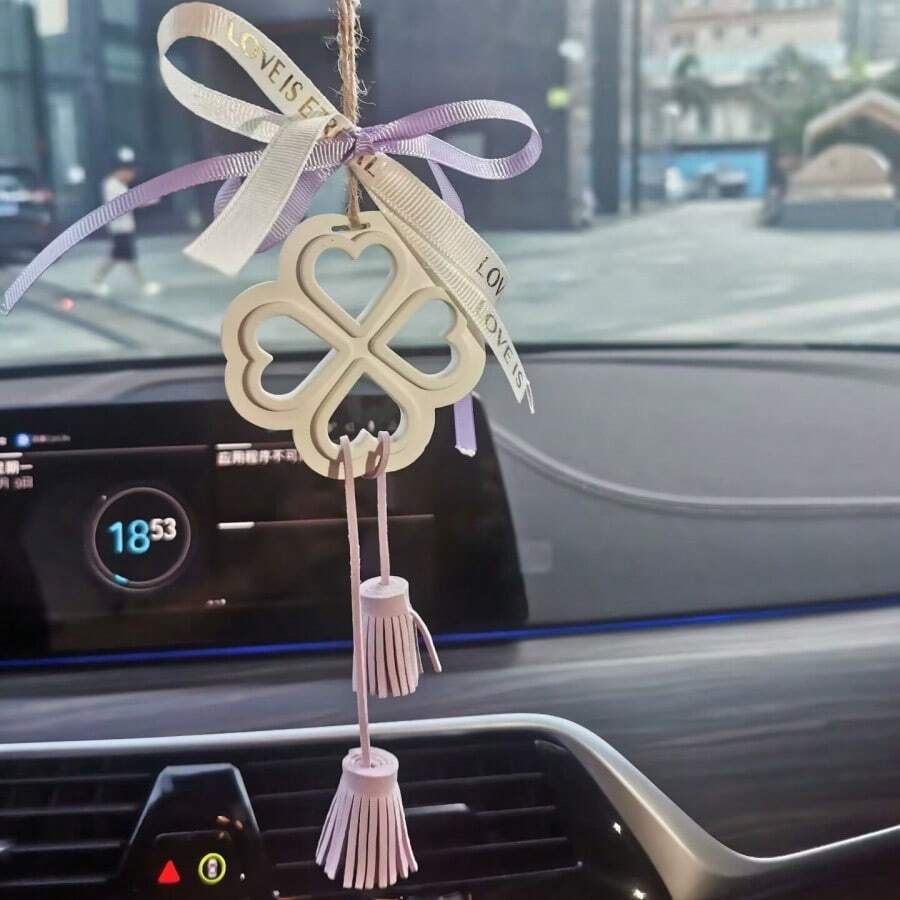 1 Stück Auto-Lufterfrischer zum Aufhängen, Duftspender zum Aufhängen für Badezimmer, Schlafzimmer, Schrank, Hochzeitsgeschenk, lila Schleifen & Quasten